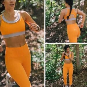 Zyia Luxe‎ Tumeric Clasp Bra in Orange.
